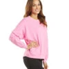 Free People Solid Metti Crew Neck Pullover Miami Pink -Pranty Yoga Shop 4812277940267 miamipink 2a