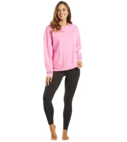 Free People Solid Metti Crew Neck Pullover Miami Pink -Pranty Yoga Shop 4812277940267 miamipink 4a