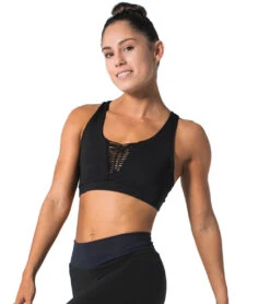 925Fit Access Denied Yoga Sports Bra Black -Pranty Yoga Shop 4832557170731 black