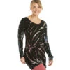Hard Tail Long Sleeve Skinny Yoga Tee Berry Black Tie Dye -Pranty Yoga Shop 4835848323115 berryblacktiedye 2a