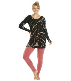 Hard Tail Long Sleeve Skinny Yoga Tee Berry Black Tie Dye -Pranty Yoga Shop 4835848323115 berryblacktiedye 4a