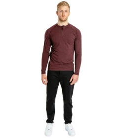Public Rec Go-To Henley Heather Burgundy -Pranty Yoga Shop 4851050512427 heatherburgundy 4a