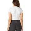 Beyond Yoga Featherweight Spacedye Ruched Down Cropped Tee Cloud White -Pranty Yoga Shop 4855714578475 cloudwhite 2a