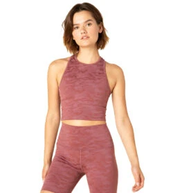 Beyond Yoga Camo Studio Cropped Tank Chocolate Cherry Camo Jacquard -Pranty Yoga Shop 4855714709547 chocolatecherrycamojacquard