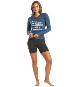 Spiritual Gangster Happiness Crew Neck Savasana Pullover Faded Navy -Pranty Yoga Shop 4862134124587 fadednavy 4a 1