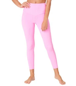 Onzie Ribbed Sweetheart 7/8 Yoga Leggings Bubble Gum Rib -Pranty Yoga Shop 4869563023403 bubblegumrib