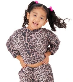Onzie Girl's Hooded Sweatshirt Leopard 9 Onzie Girl's Hooded Sweatshirt Leopard -Pranty Yoga Shop 4885730295851 leopard