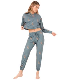 Onzie Crop After Yoga Hoodie Pale Cacti Tiger -Pranty Yoga Shop 6540580225067 palecactitiger 4a