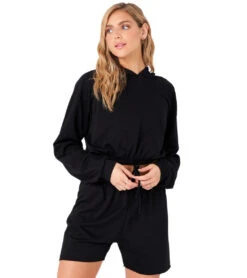 Onzie Cinch Crop Hoodie Black Fleece 9 Onzie Cinch Crop Hoodie Black Fleece -Pranty Yoga Shop 6540625477675 blackfleece