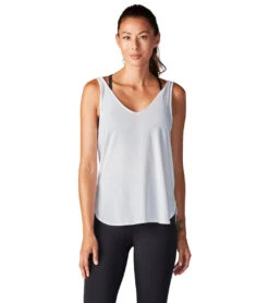 Tavi Twist Shoulder Tank Salt -Pranty Yoga Shop 6561126088747 salt