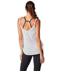 Tavi Twist Shoulder Tank Salt -Pranty Yoga Shop 6561126088747 salt 3a