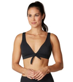 Tavi Tie Front Yoga Sports Bra Ebony -Pranty Yoga Shop 6561126350891 ebony