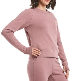 Public Rec Luxe Fleece Crew Mauve -Pranty Yoga Shop 6564042539051 mauve 5a