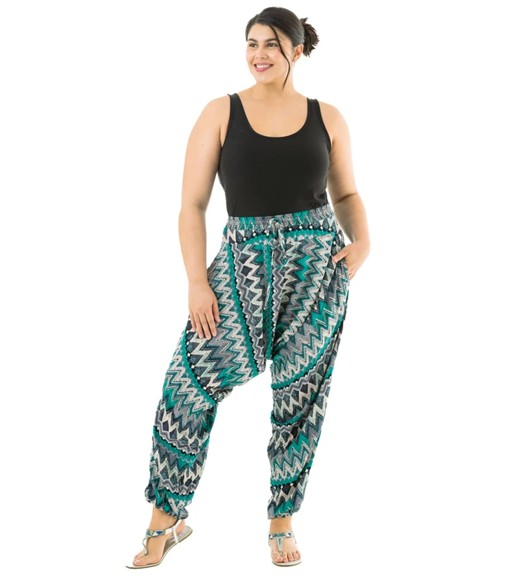Buddha Pants Zag Harem Pants Green Zags 4 Buddha Pants Zag Harem Pants Green Zags - Image 2