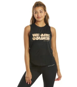 Spiritual Gangster Golden Active Muscle Tank Black -Pranty Yoga Shop 6577302143019 black