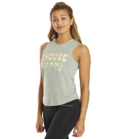 Spiritual Gangster Choose Happy Muscle Tank Heather Grey -Pranty Yoga Shop 6577303486507 heathergrey 5a