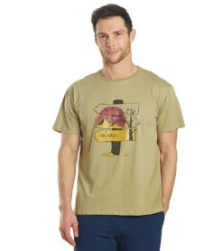 Yak & Yeti Men's T Shirt Be Free Be Kind Beige -Pranty Yoga Shop 6577628381227 beige