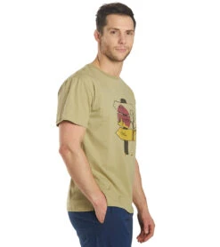 Yak & Yeti Men's T Shirt Be Free Be Kind Beige