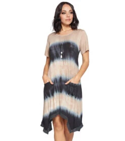 Yak & Yeti Dress Tie Dye With Front Pockets Mocha -Pranty Yoga Shop 6577628413995 mocha