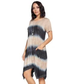 Yak & Yeti Dress Tie Dye With Front Pockets -Pranty Yoga Shop 6577628413995 mocha 2a 1