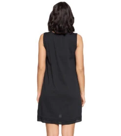 Yak & Yeti Dress Handstitched Details Layered Hem -Pranty Yoga Shop 6577629364267 black 3a