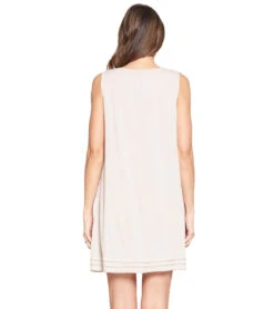 Yak & Yeti Dress Handstitched Details Layered Hem -Pranty Yoga Shop 6577629462571 beige 3a 1