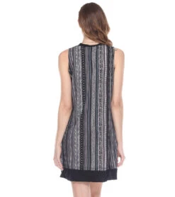 Yak & Yeti Dress Striped Tribal Print Loose Fit Gray -Pranty Yoga Shop 6577629921323 gray 3a
