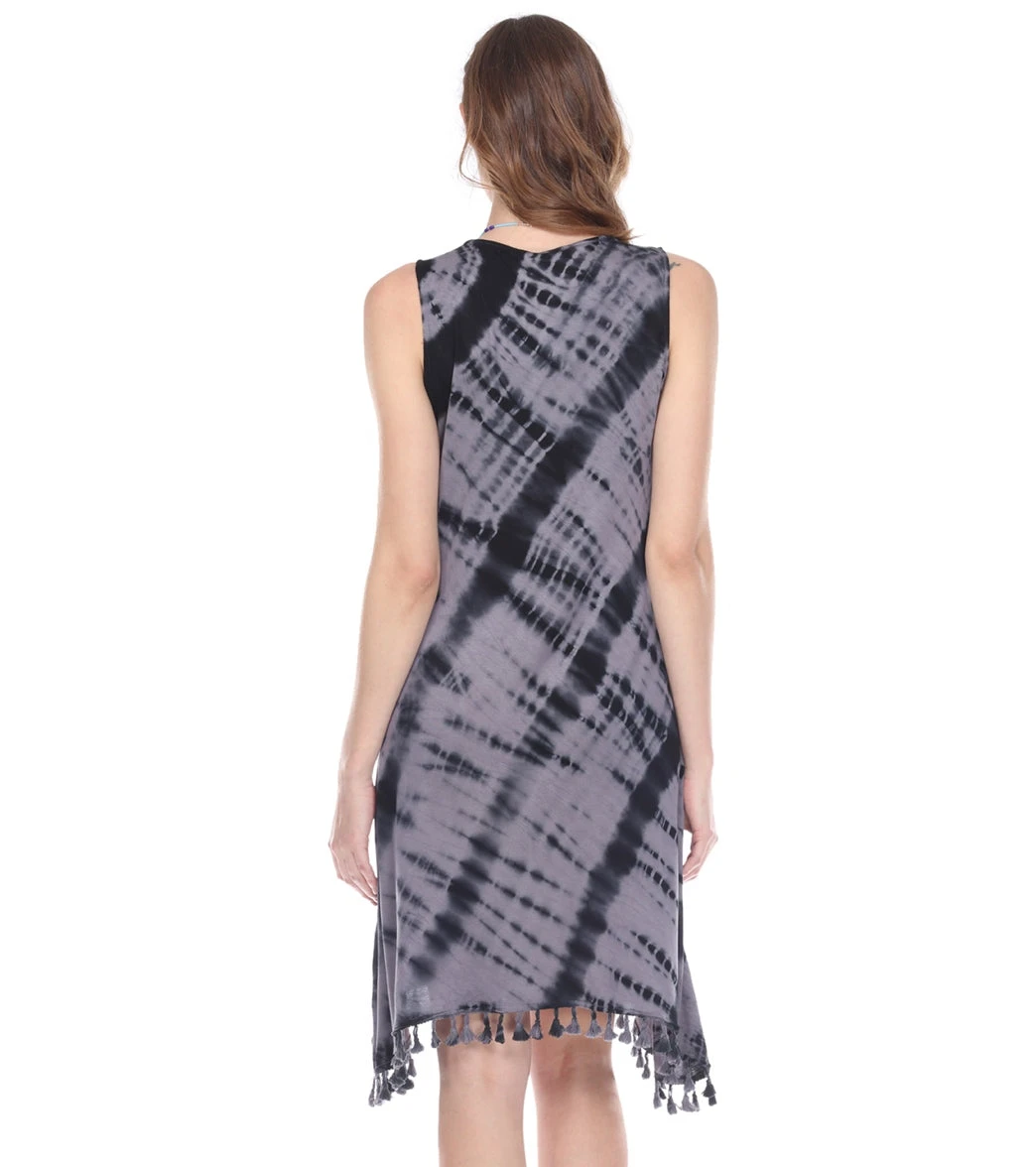 Yak & Yeti Dress Tie Dye Tassel Trim Gray 4 Yak & Yeti Dress Tie Dye Tassel Trim Gray - Image 2