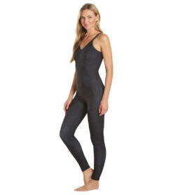 Everyday Yoga Radiant Tribe Strappy Back Long Leotard 28" Black Tribal -Pranty Yoga Shop 6577632804907 blacktribal 4a