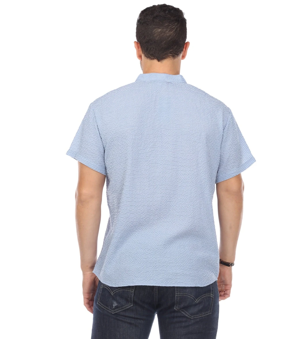 Yak & Yeti Men's Button Up Kurta Shirt Sky 4 Yak & Yeti Men's Button Up Kurta Shirt Sky - Image 2