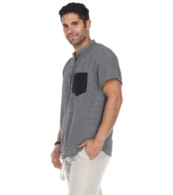 Yak & Yeti Men's Button Up Kurta Shirt -Pranty Yoga Shop 6577633787947 black 2a 1