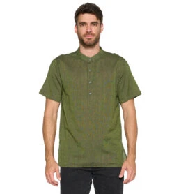 Yak & Yeti Men's Button Up Kurta Green -Pranty Yoga Shop 6577634050091 green