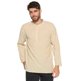 Yak & Yeti Men's Kurta Solid Color Cream -Pranty Yoga Shop 6577634246699 cream
