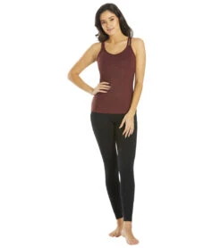 Everyday Yoga Radiant Cheetah Strappy Back Support Tank -Pranty Yoga Shop 6577999773739 burgundycheetah 4a