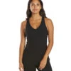 Everyday Yoga Instinct Solid Twisted Back Support Tank Black -Pranty Yoga Shop 6578000724011 black 2a