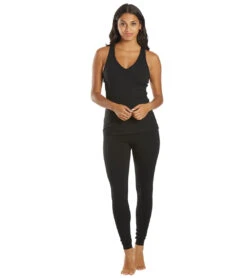 Everyday Yoga Instinct Solid Twisted Back Support Tank -Pranty Yoga Shop 6578000724011 black 4a 1