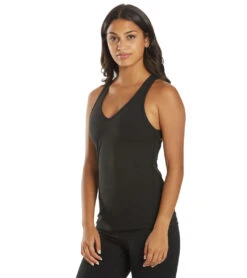 Everyday Yoga Instinct Solid Twisted Back Support Tank Black -Pranty Yoga Shop 6578000724011 black 5a