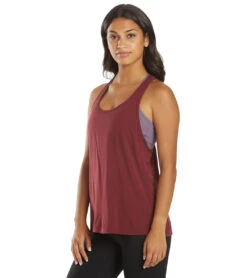 Everyday Yoga Motion Solid Racer Back Layering Tank Zinfandel -Pranty Yoga Shop 6579432718379 zinfandel 5a