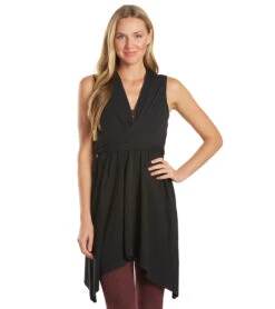 Everyday Yoga Wondrous Solid Wrap Dress Black -Pranty Yoga Shop 6581670707243 black 1