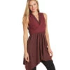 Everyday Yoga Wondrous Cheetah Wrap Dress Burgundy Cheetah