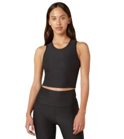 Beyond Yoga Quilted Cropped Tank -Pranty Yoga Shop 6582273048619 jetblackquilted
