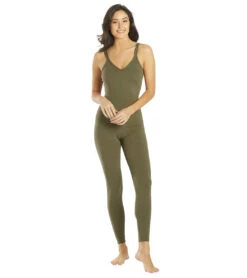 Everyday Yoga Radiant Solid Strappy Back Long Leotard 28" Dark Olive 9 Everyday Yoga Radiant Solid Strappy Back Long Leotard 28" Dark Olive -Pranty Yoga Shop 6596610621483 darkolive 4a