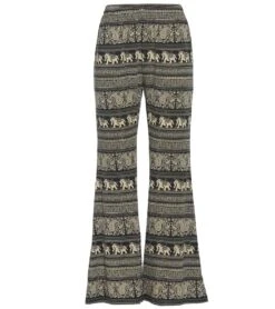 Yak & Yeti Elephant Print Yoga Pants 12 Yak & Yeti Elephant Print Yoga Pants -Pranty Yoga Shop 6604318539819 blackbeige 1a