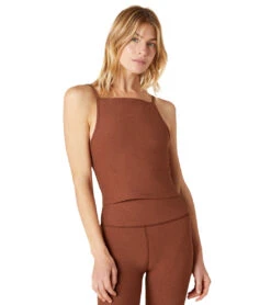 Beyond Yoga Spacedye Wide Neck Cropped Tank -Pranty Yoga Shop 6606826143787 copperheather 1a