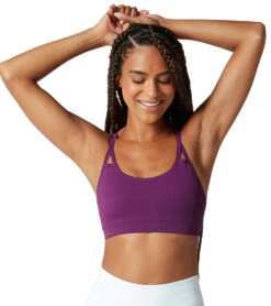 NUX Levitate Seamless Yoga Sports Bra Purple Onyx