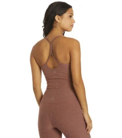 Beyond Yoga Spacedye Slim Racerback Cropped Tank Sienna Brown Heather -Pranty Yoga Shop 6612257243179 siennabrownheather