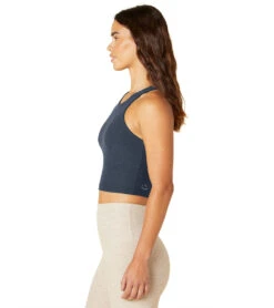 Beyond Yoga Focus Cropped Tank -Pranty Yoga Shop 6612261470251 nocturnalnavy 4a