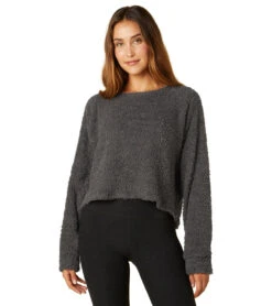 Beyond Yoga All The Feels Cropped Raglan Pullover Charcoal -Pranty Yoga Shop 6612313571371 charcoal
