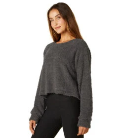 Beyond Yoga All The Feels Cropped Raglan Pullover Charcoal