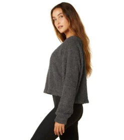 Beyond Yoga All The Feels Cropped Raglan Pullover Charcoal -Pranty Yoga Shop 6612313571371 charcoal 4a